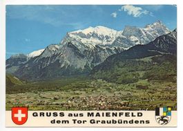 Flugaufnahme - Gruss aus MAIENFELD - Blick zum Falknis