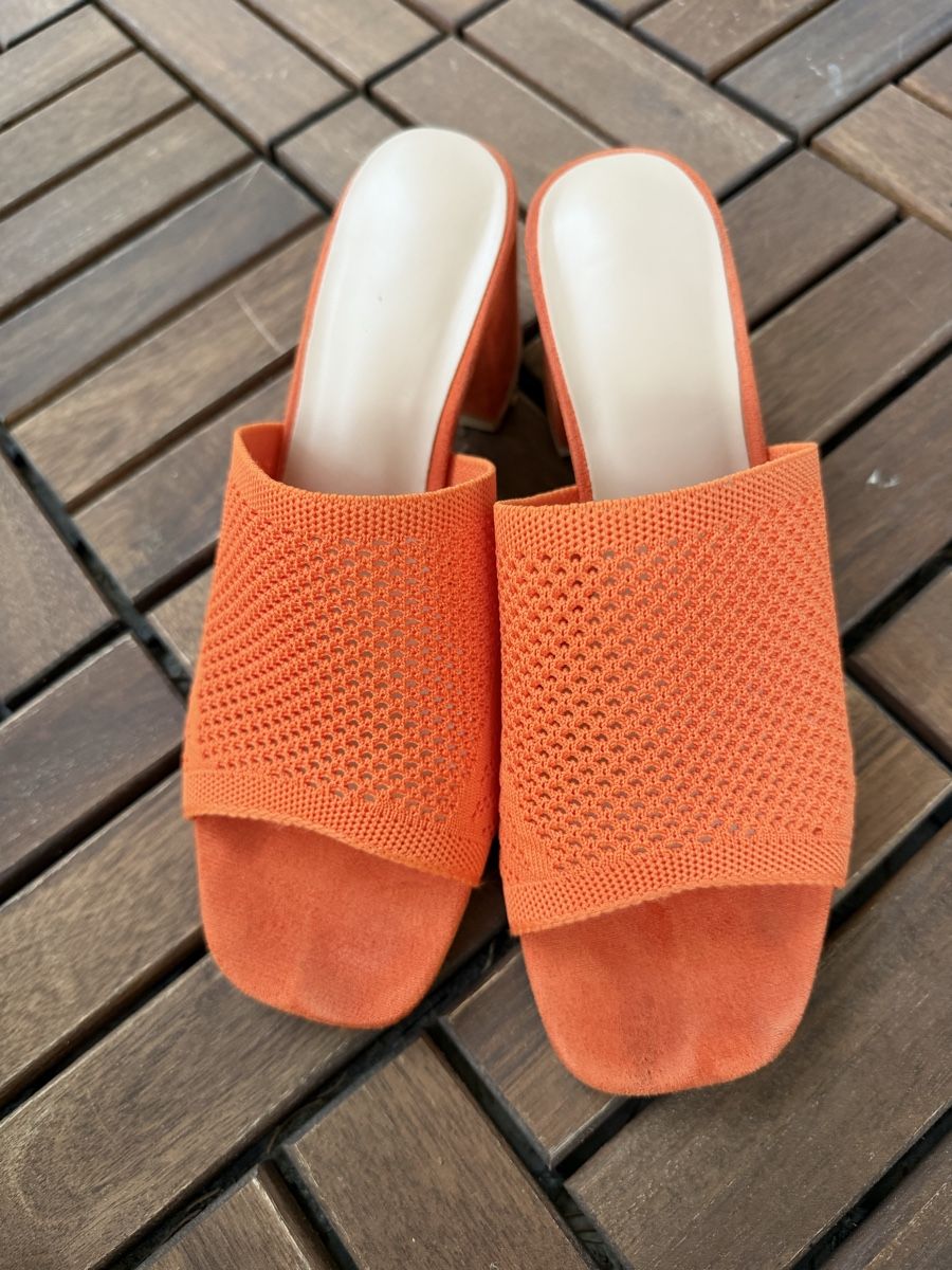 Damenschuhe: Sandaletten orange Gr. 39 mit Blockabsatz – Gebraucht aus Jona von Good_luck_ 6
