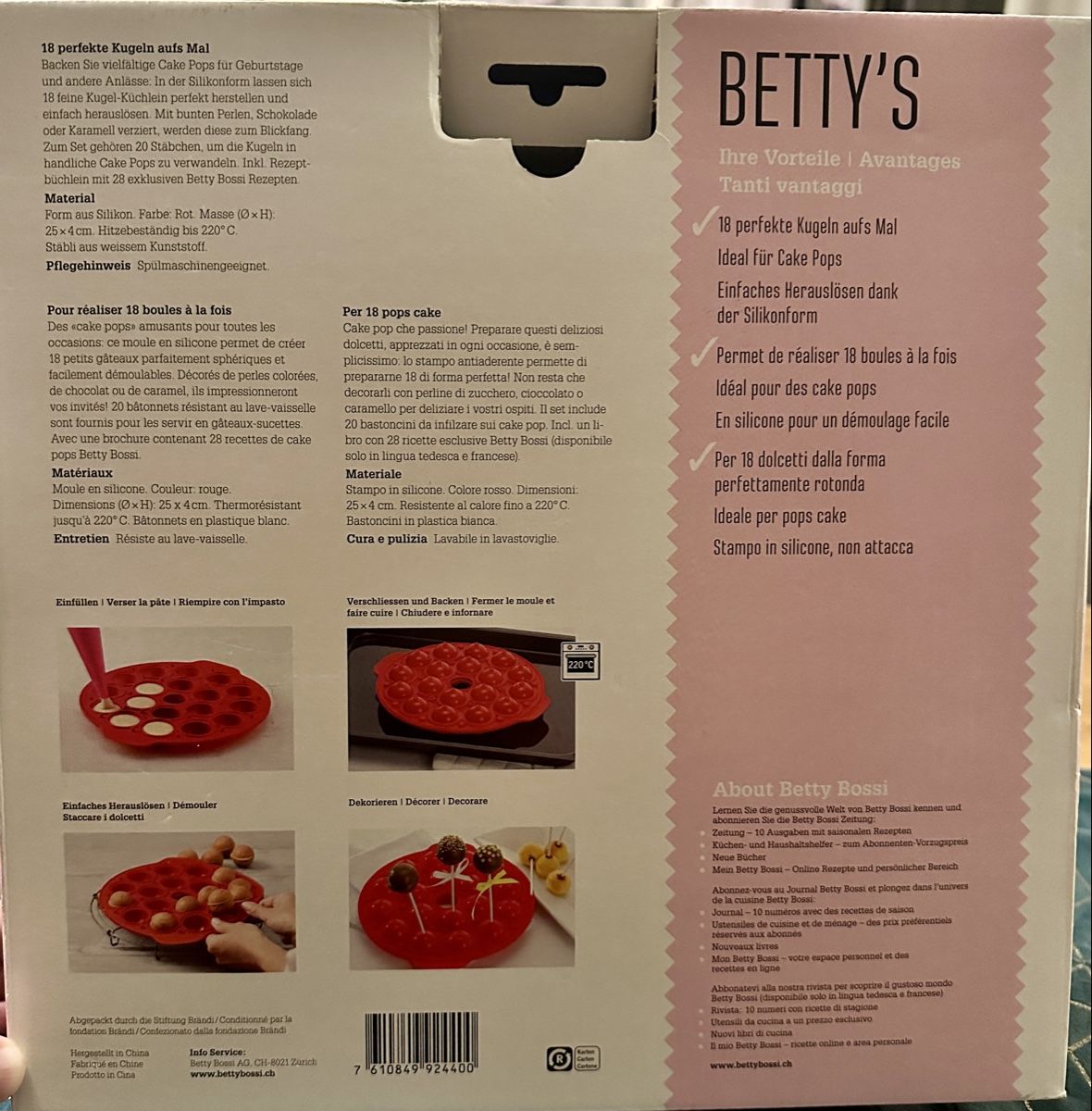 Betty Bossi Teglie da forno: Cake Pop Silikonform von Betty Bossi – Nuovo (secondo la descrizione) da Aarau venduto da mocca012 2