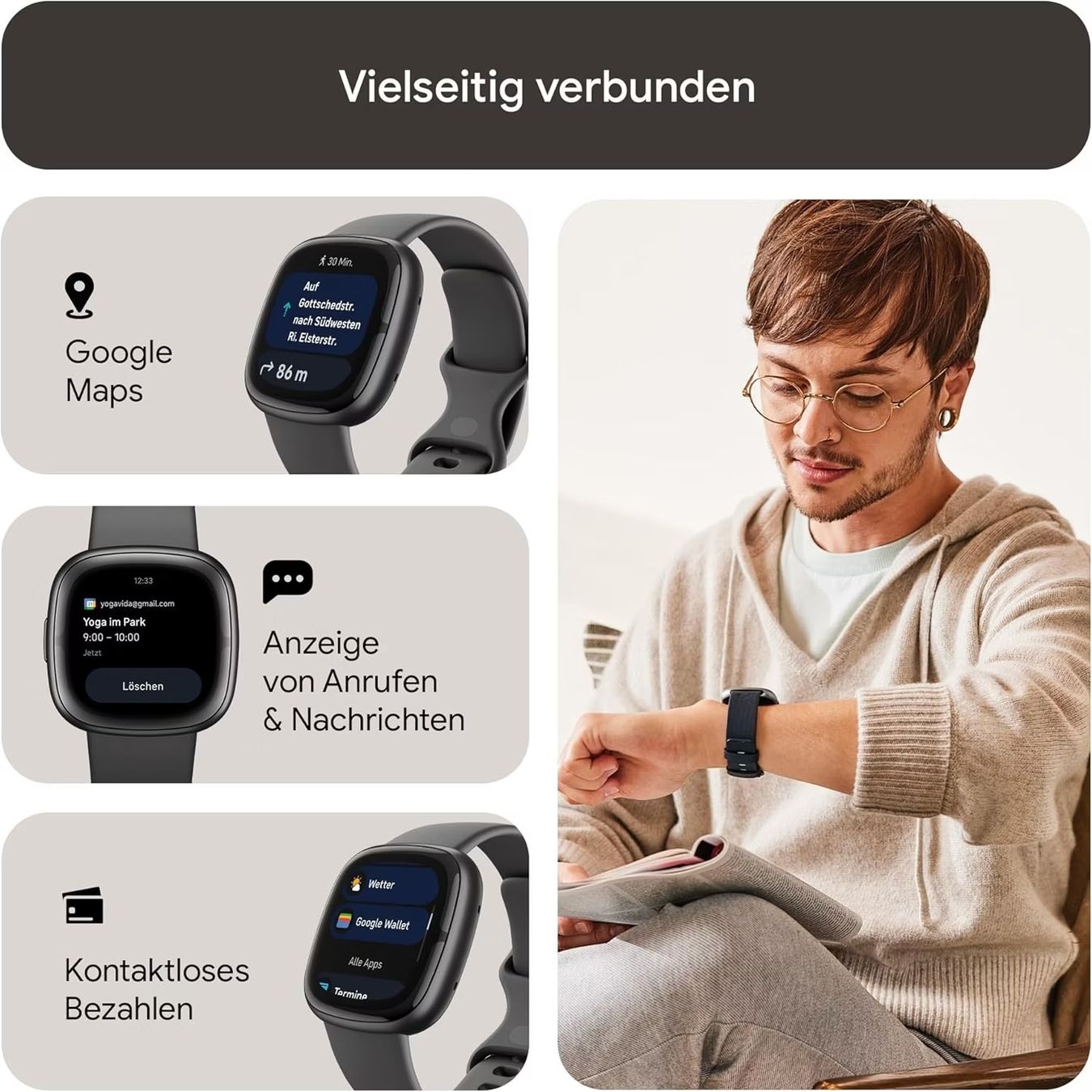 Fitbit Smartwatch: Fitbit Sense 2 Smartwatch Shadow Grey/Graphite NEU und OVP – Nuovo e nell'imballaggio originale da Endingen venduto da Dave0885 7