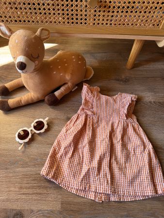 KIABI 🧡 robe à carreaux vichy & volants ☀️ 68/74