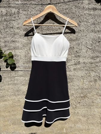 60s Ringrock Kleid // 60er ausgestelltes Träger Kleid weiss