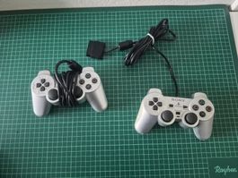 2x Sony PlayStation 2 Controller Silver PS2