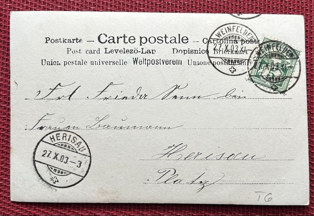 Cartoline postali: Fotokarte Weinfelden 1903 – Usato da Horw venduto da Tellbub 1
