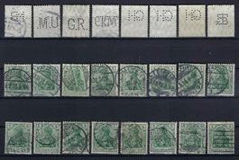Germania Briefmarken 1900-1919 mit Perfin gest.