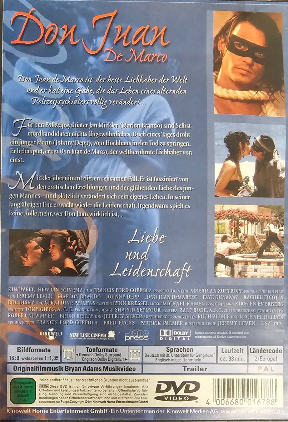 Tutti i DVDs: Don Juan De Marco – Usato da Wahlen b. Laufen venduto da Cg10 1