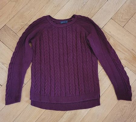 Pullover Wolle Bordeauxrot S