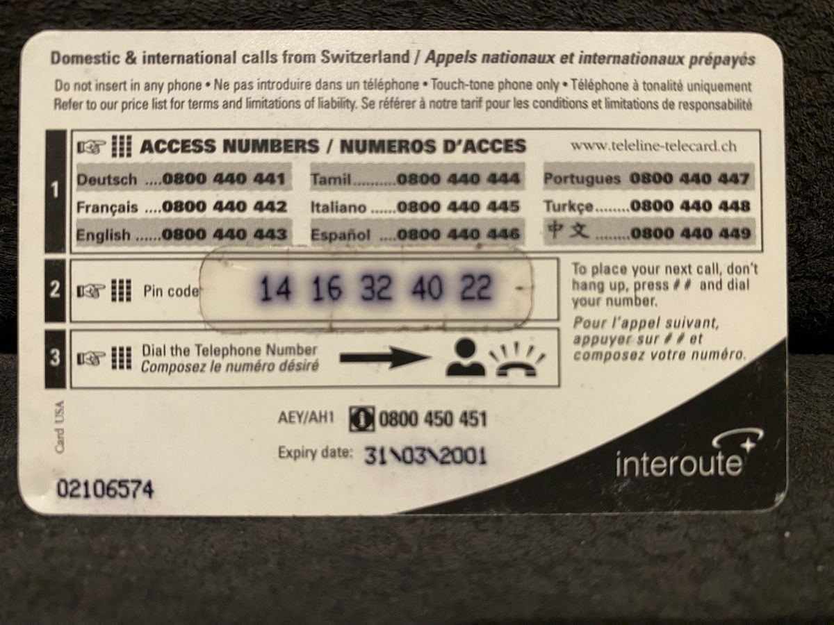 Telefon- & Taxkarten: Teleline – Gebraucht aus Lausanne von babacard10 1