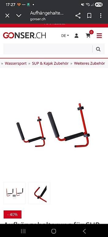 Supporti a parete: Standup paddle sup wandhalterung – Usato da Tübach venduto da lor_kbn5