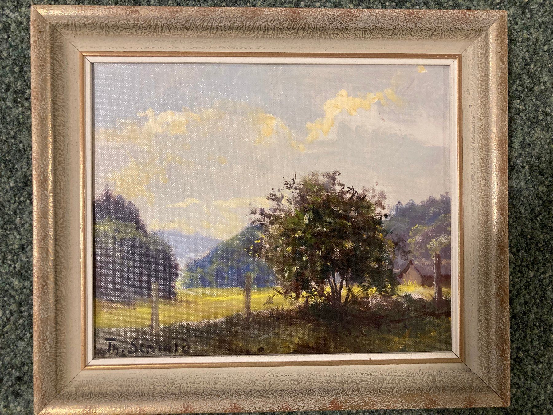 Tableaux: Gemälde Landschaft mit Baum signiert Th. Schmid – D'occasion à Hünenberg See par mhm_7dg7