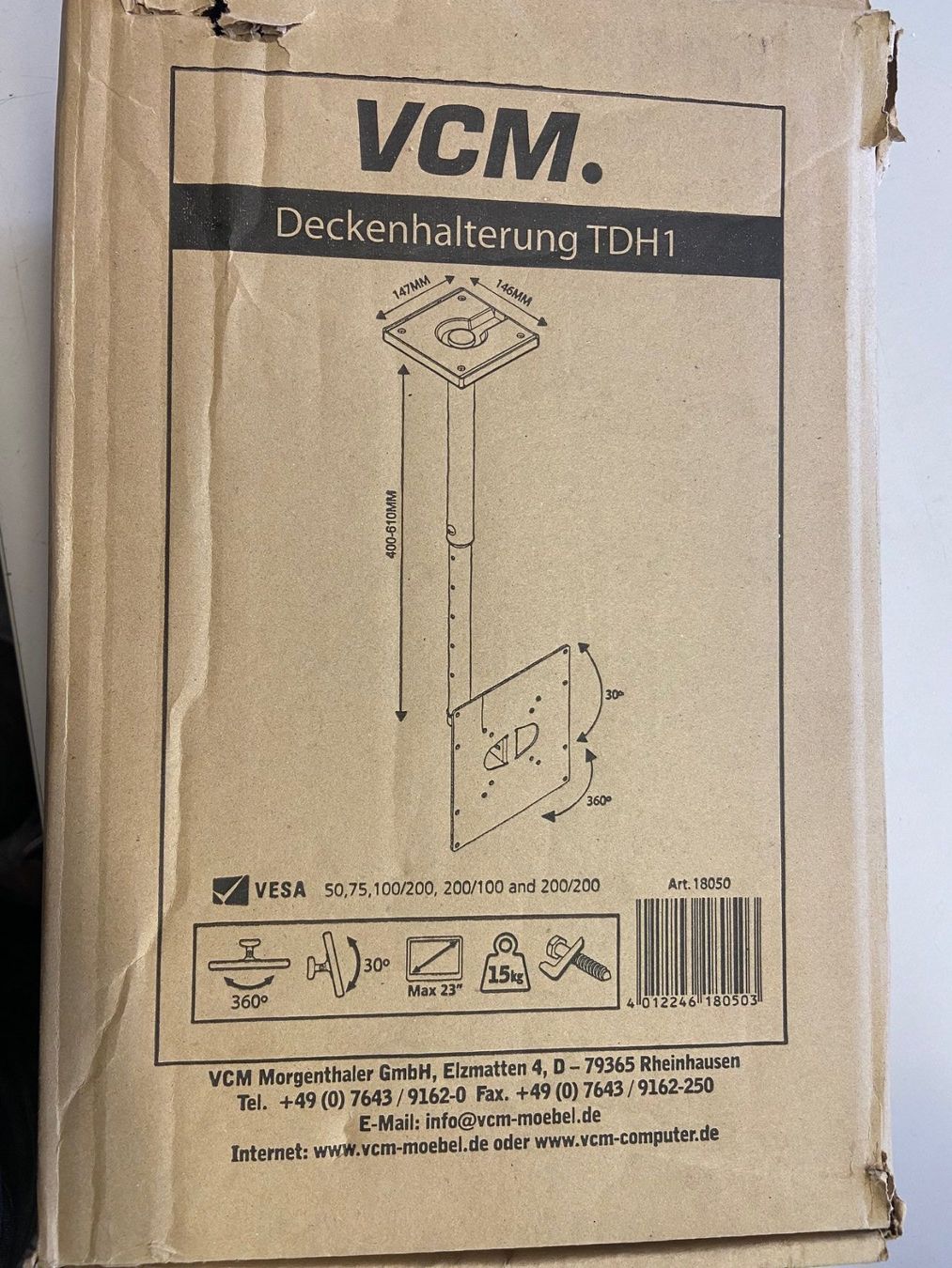 Supporti a parete: VCM Deckenhalterung TDH1 – Usato da Schönenwerd venduto da TVLEHMANN