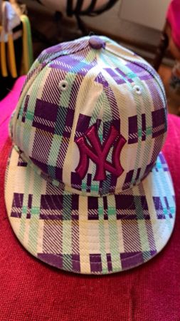 Cap 59FIFTY New Era 7 3/8 = 58.7cm kariert lila weiss mint