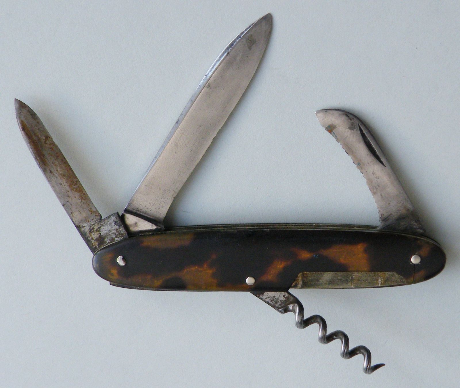 Coltelli tascabile: SCHAEFER AARAU uraltes Taschenmesser Sackmesser Schildpatt – Usato da Zürich venduto da Turta 1