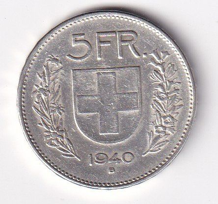Alle Münzen: 5 Franken 1940 – Gebraucht aus Neuchâtel von karlpierrino
