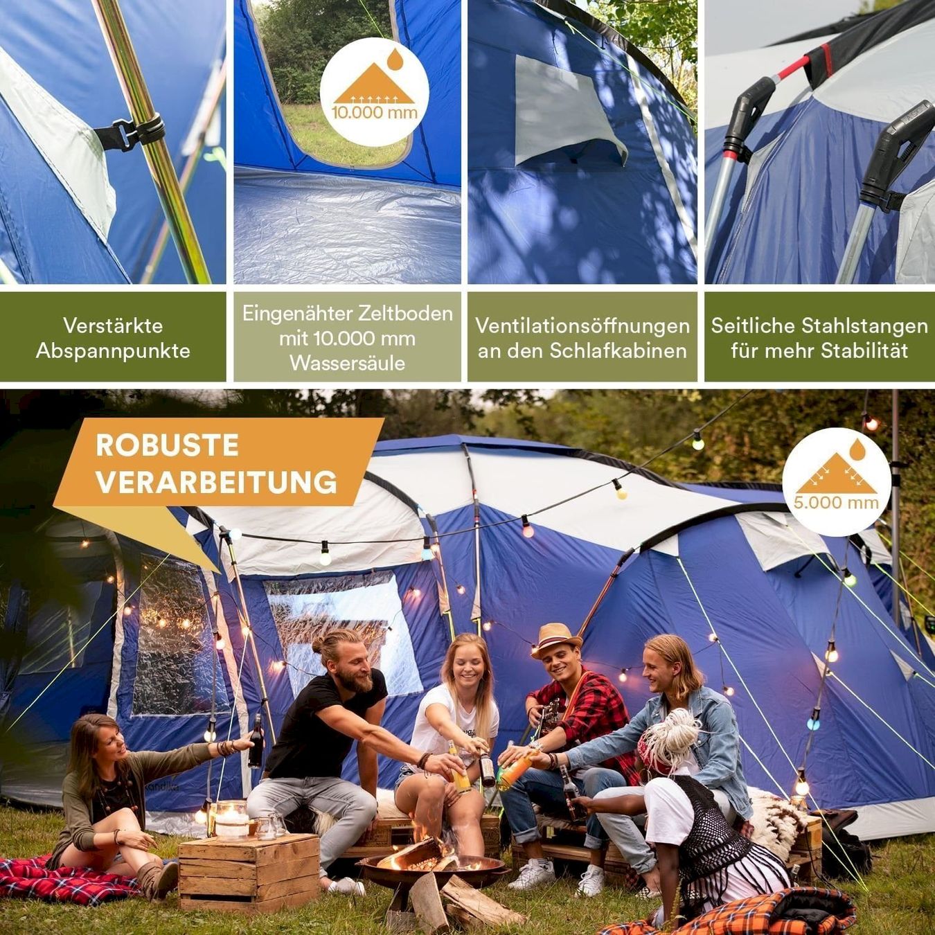 Tende : Skandika Nimbus 12 Sleeper Protect blau – Nuovo e nell'imballaggio originale da Bottighofen venduto da zaap 5