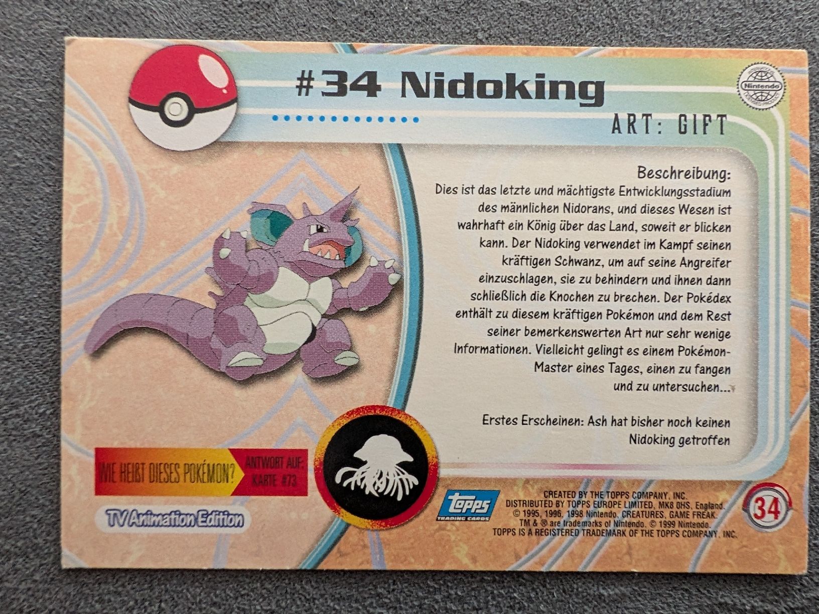 Pokémon Carte collezionabili: Nidoking (#34) • TOPPS  – Usato da Märstetten venduto da eri_9lt8 1