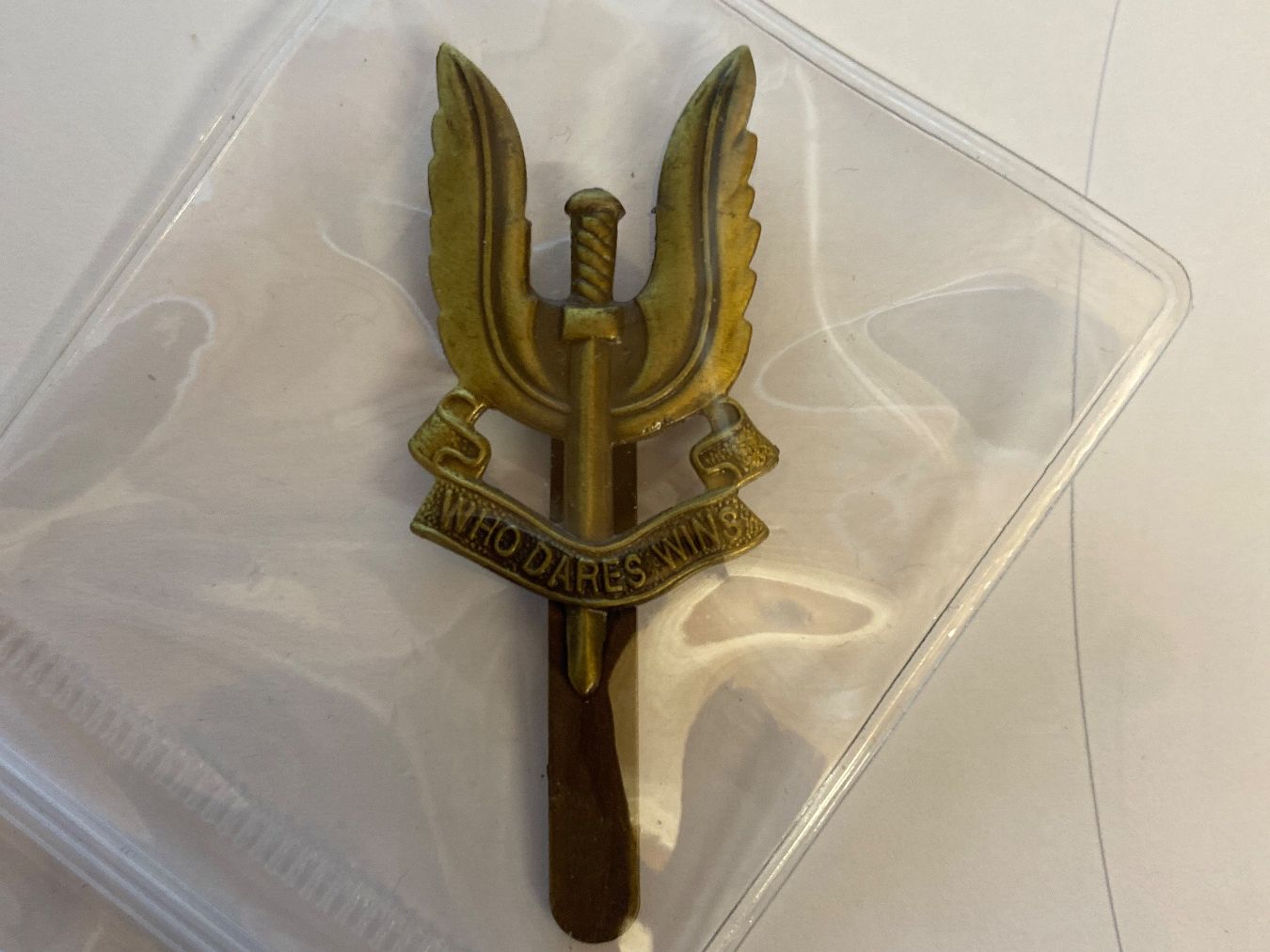 Placchette & Badge: Insigne militaire Who Dares Wins – Nuovo (secondo la descrizione) da Le Brassus venduto da cinema13