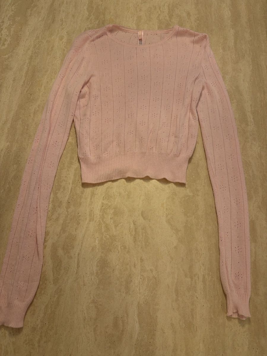 Skims Top: SKIMS Pointelle Strickpullover – Rosa | Grösse M  – Nuovo (secondo la descrizione) da Effretikon venduto da MaisonNade