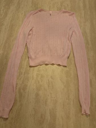 SKIMS Pointelle Strickpullover – Rosa | Grösse M 