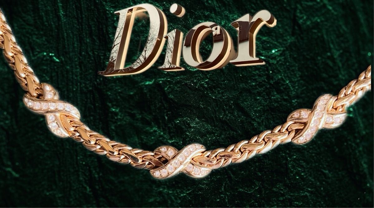 Dior Catenine: Collier Dior plaqué or zirconium  Vintage – Usato da Pont (Veveyse) venduto da pil_k9jp
