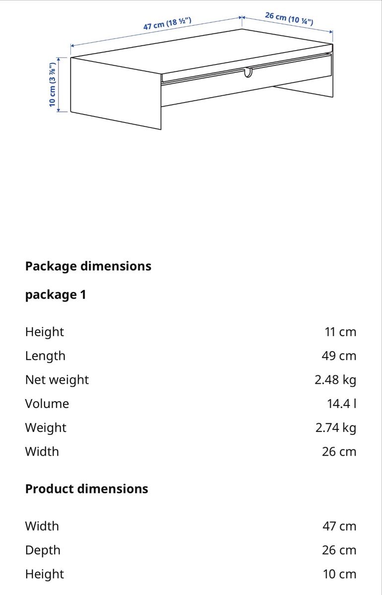 Support d'écran: Monitor Stand With Drawer – D'occasion à Wallisellen par klr_9ks6 2