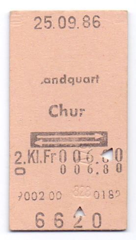Biglietti: Billette Landquart - Chur – Usato da Langenthal venduto da Sammlungs_aus