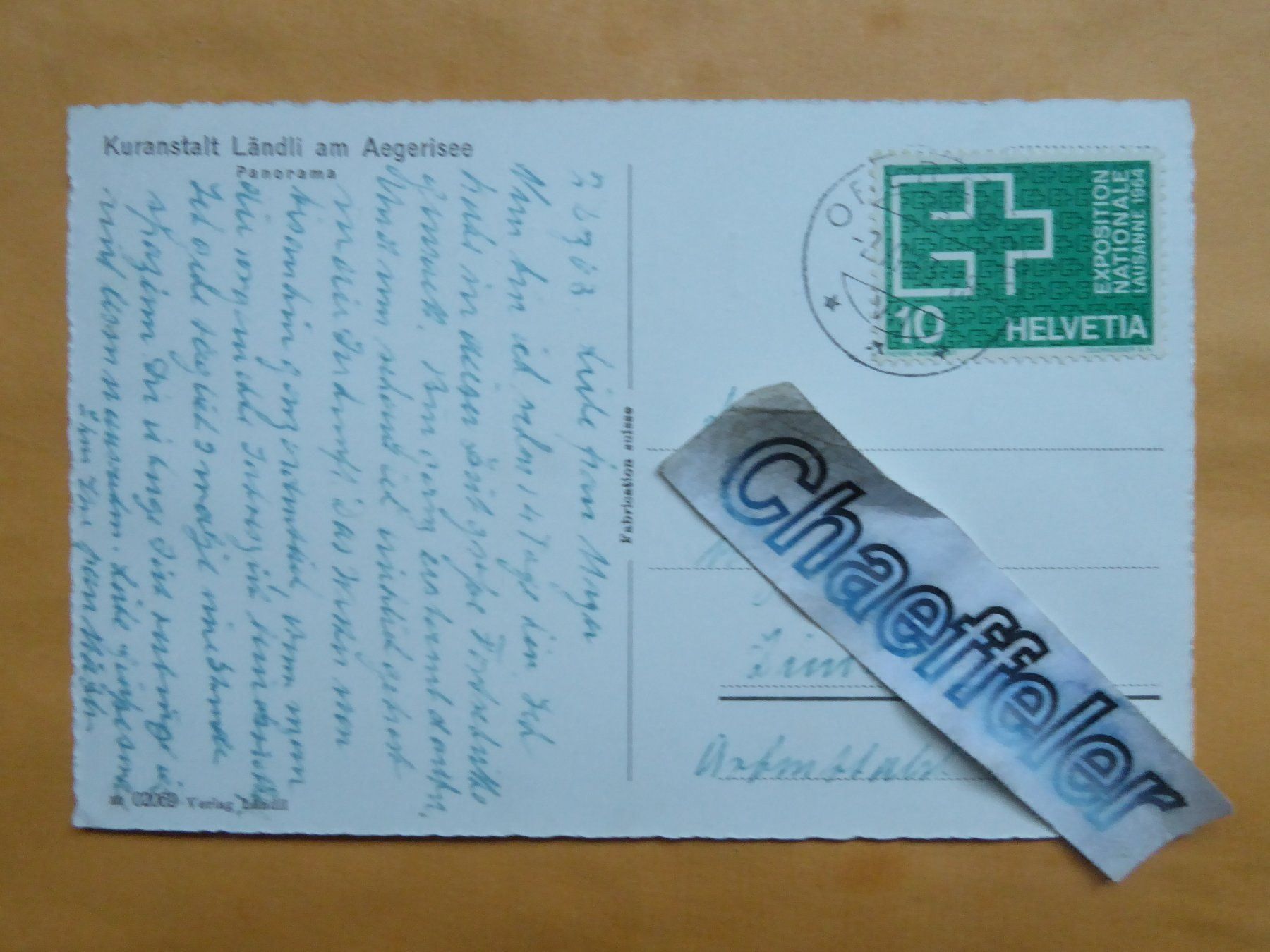 Cartoline postali: 1963 Kuranstalt Ländli am Aegerisee – Usato da Zürich venduto da Chaeffeler 1