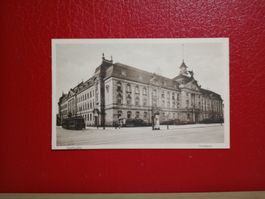 Karlsruhe Hauptpost Werbesäule Strassenbahn Tram