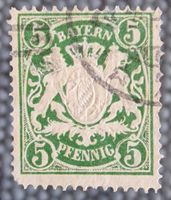 Alte Briefmarke: Bayern 5 Pfennig 1876