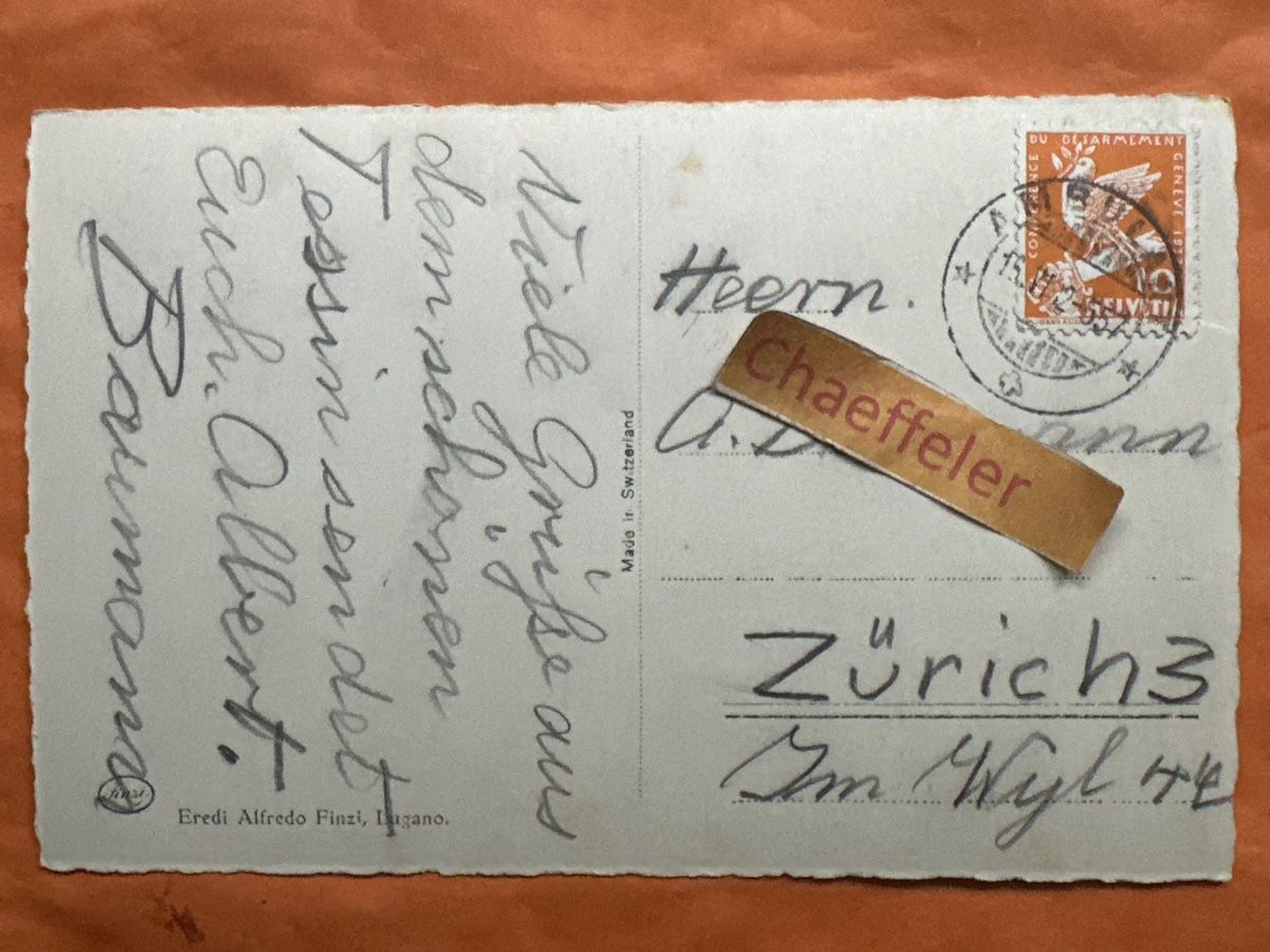 Cartoline postali: 1932 415 Costume Ticinese – Usato da Zürich venduto da Chaeffeler 1