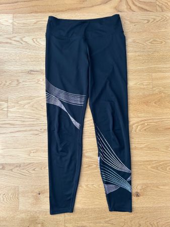 Schwarze Sport Tight Leggings mit Muster Grösse M
