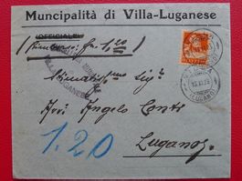 1923: Briefkopf: VILLA LUGANESE (TI): VILLA - LUGANO +Nr.155