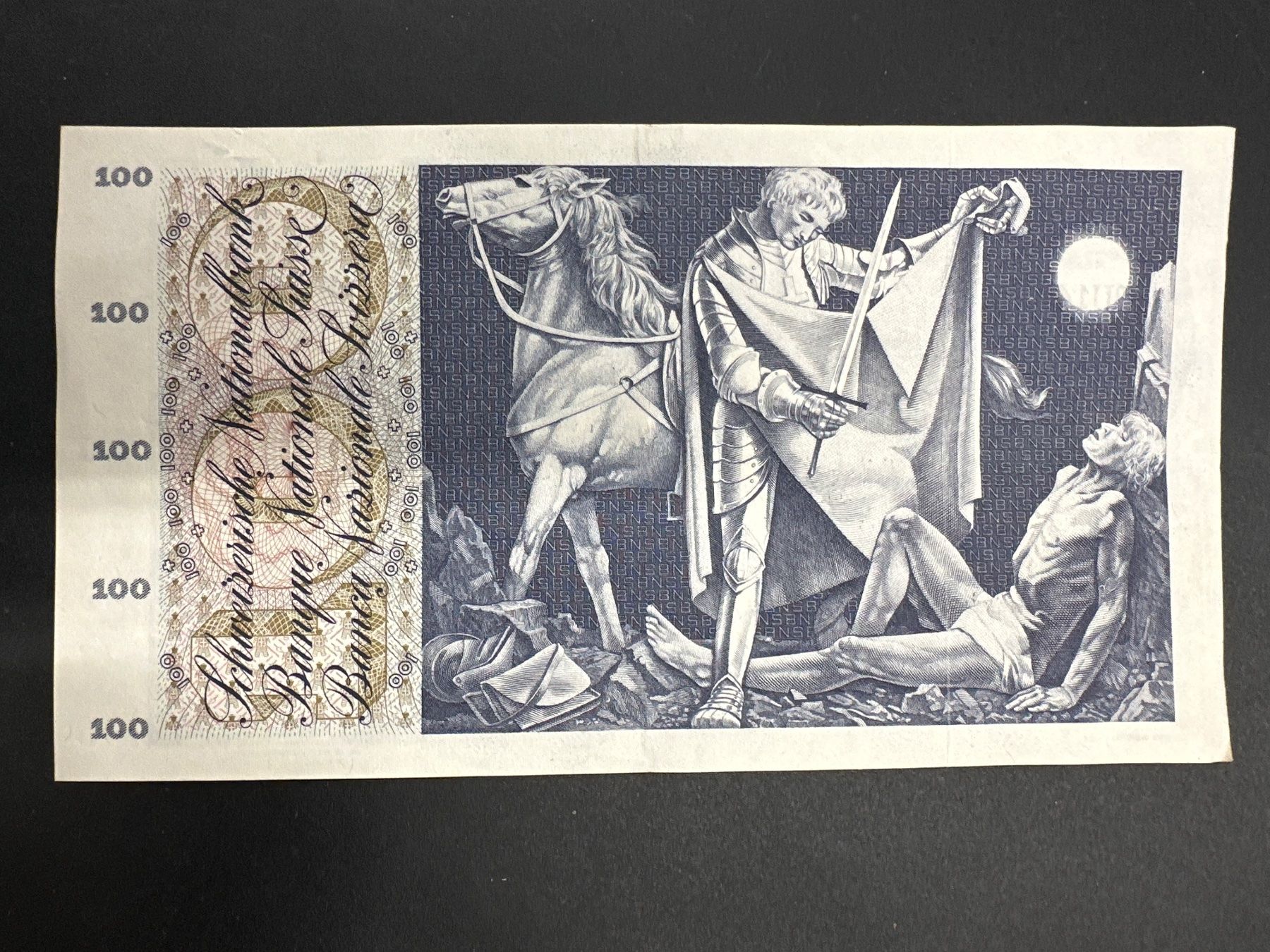 Banknoten: 100 Fr.-Note Schweiz 1973 – Gebraucht aus Herisau von herau 1