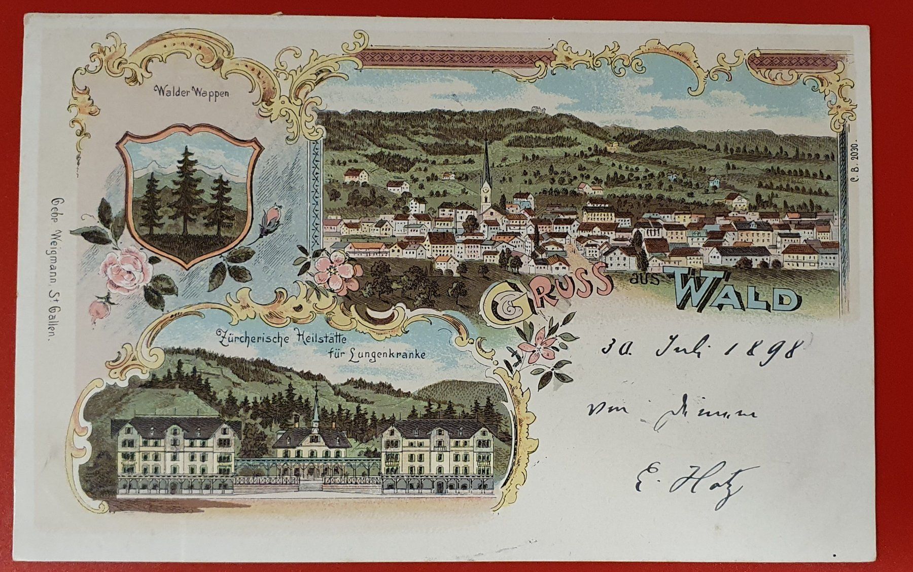 Cartoline postali: Gruss aus Wald 1898 – Usato da Kreuzlingen venduto da Rschweiz1