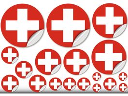 Aufkleber Schweizerkreuz - CH Sticker für Flugmodelle 18-Set