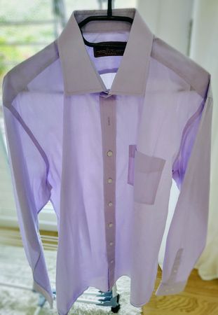 Elegantes Herrenhemd Gr. L lila, bügelfrei, top Zustand