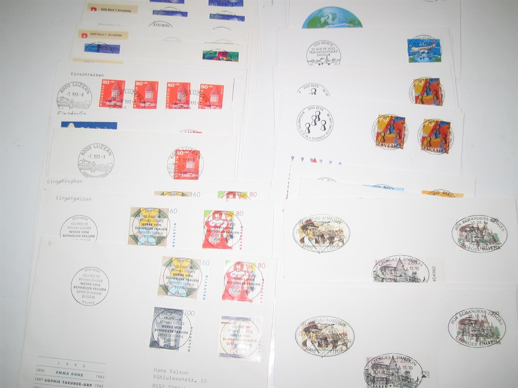 Tutti i francobolli: Schöner Posten FDC 1984 - 2000 ET-Voll-O – Usato da Winterthur venduto da Kyoung 4