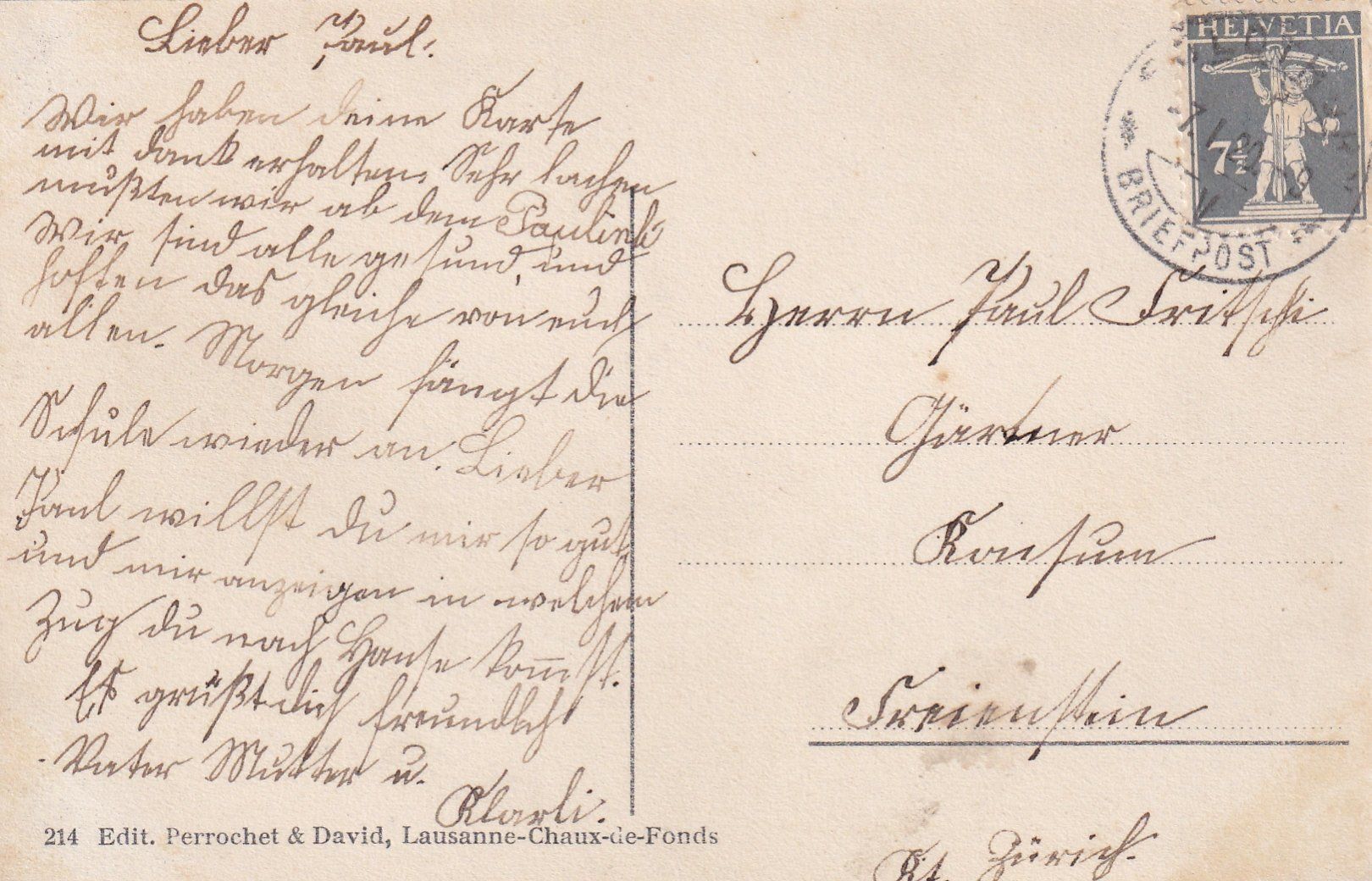 Cartoline postali: La Ferrière /bb – Usato da Hombrechtikon venduto da Rudolf07 1