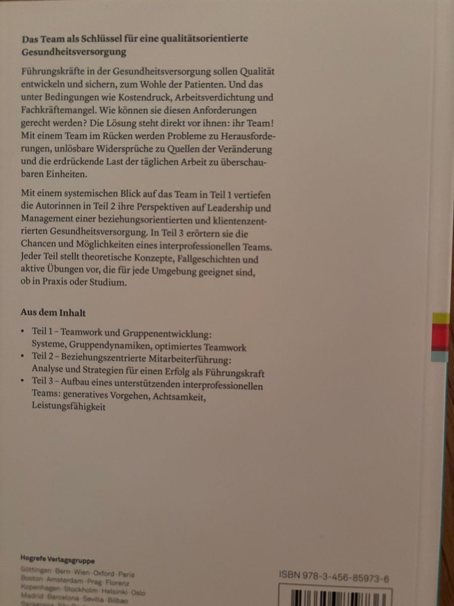 Livres: Interprofessionelle Gesundheitsversorgung Management Leaders – D'occasion à Riggisberg par tueschi24 1