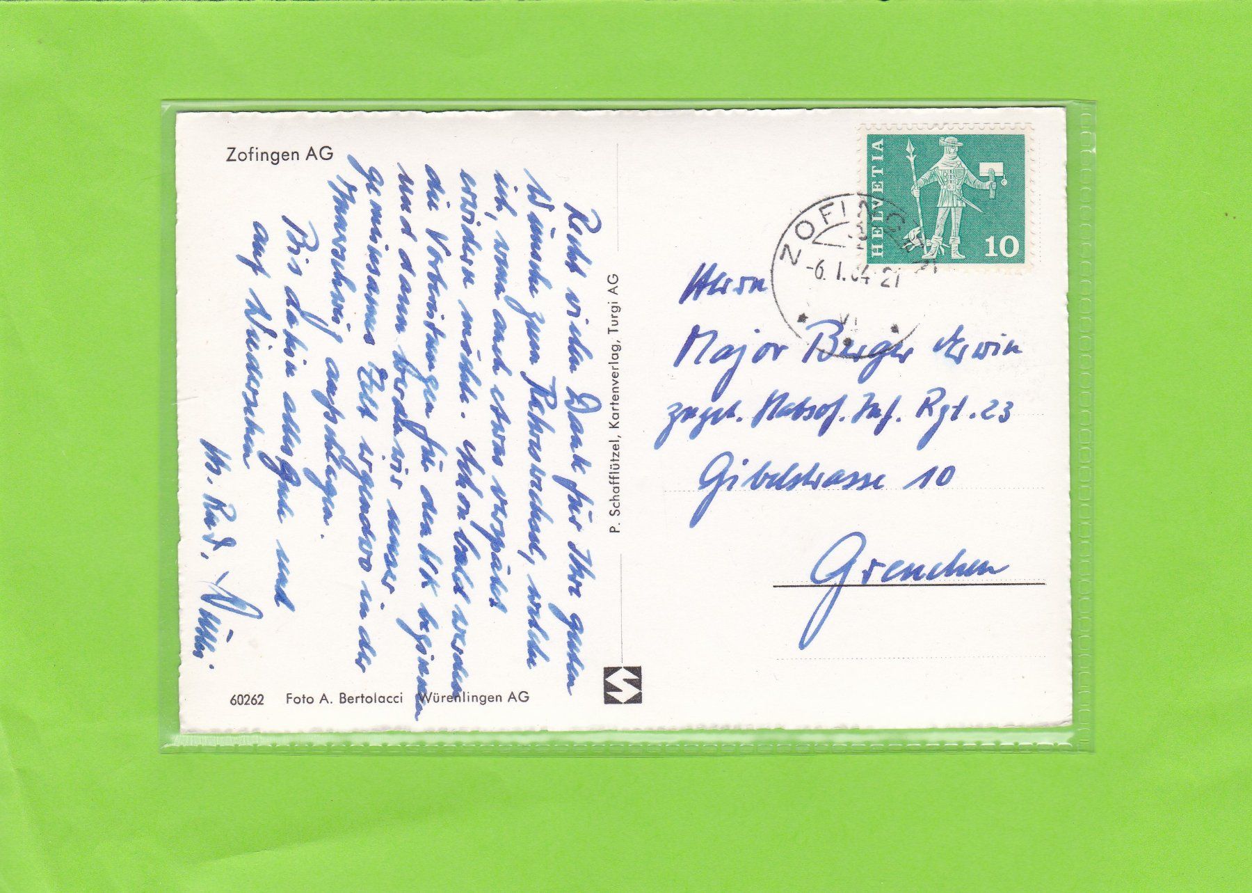 Cartoline postali: Zofingen-Fabrikgebäude – Usato da St. Peterzell venduto da neckertal 1