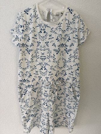Jumpsuit Ebbe weiss blau gemustert Grösse 134 Zustand gut