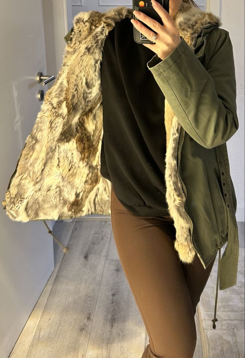 Giacche: Echtfell Jacke, Khaki, S – Usato da Frick venduto da Soleil4658 1