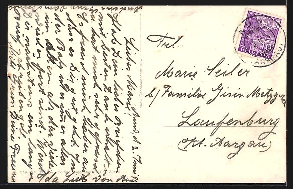 Cartoline postali: AK Auw /Aargau, Ortspartie mit Strasse – Usato da Berlin venduto da bartko-reher 1