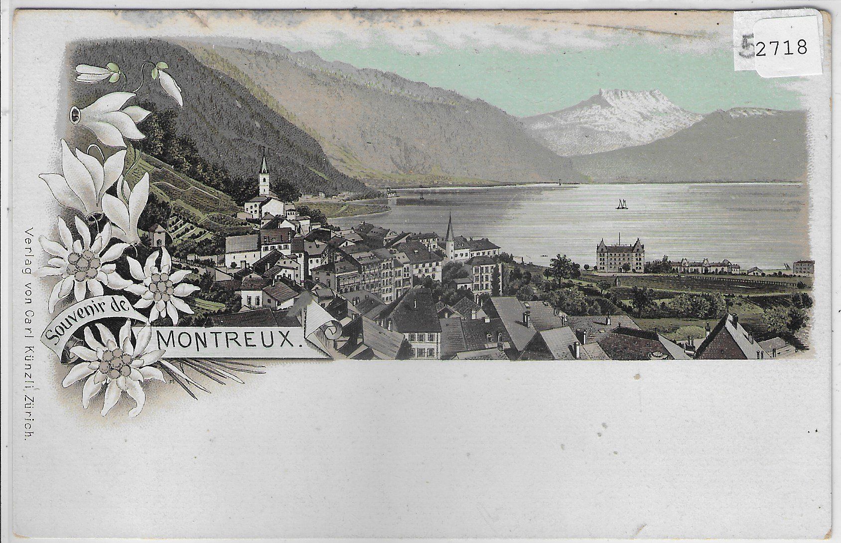 Cartoline postali: Souvenir de Montreux - Litho – Usato da Ettingen venduto da Kartenplanet