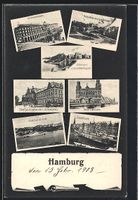 Mikroskop-AK Hamburg, Alsterarkaden, Hel