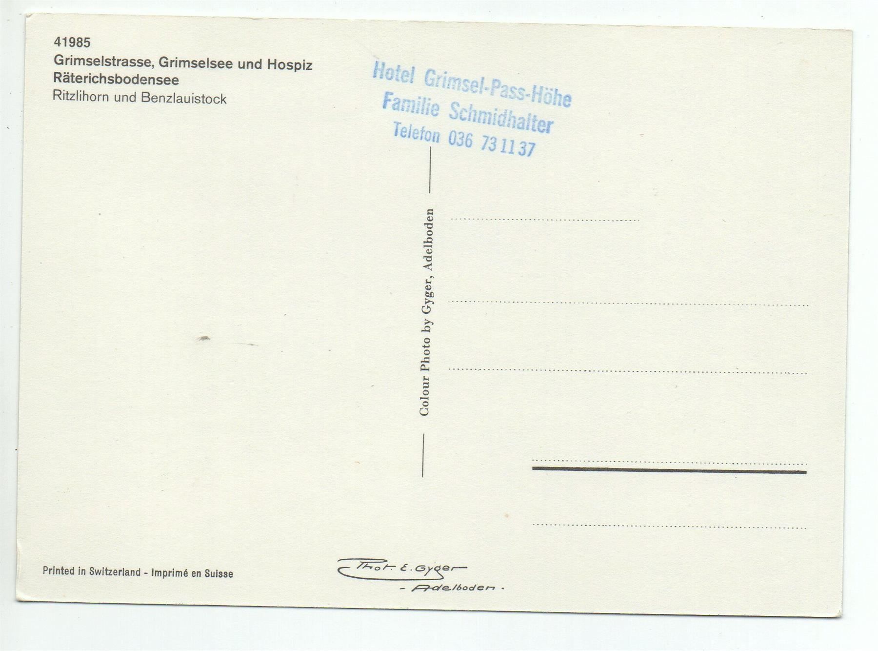 Cartoline postali: GRIMSELSTRASSE Grimselsee und Hospiz - Postauto – Nuovo (secondo la descrizione) da Jona venduto da philajona 1
