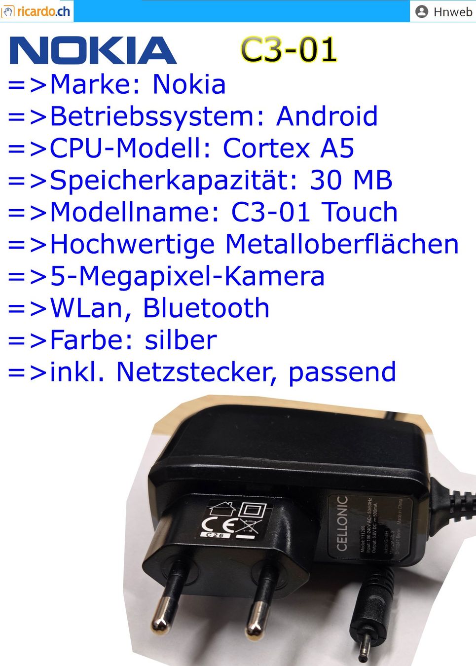 Nokia Handys / Smartphones: Handy Nokia C3-01 – Gebraucht aus Kaisten von Hnweb 6