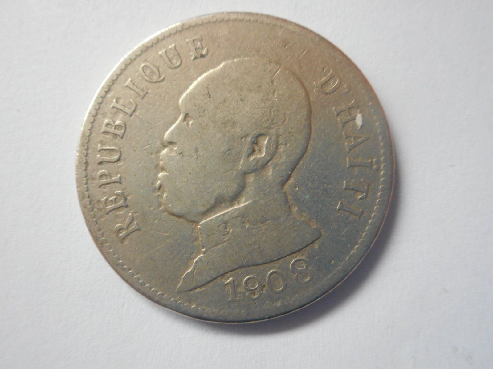 Tutti le monete: 1908  50 Centimes    D`Haiti   selten – Usato da Kriegstetten venduto da pizlad2010 2