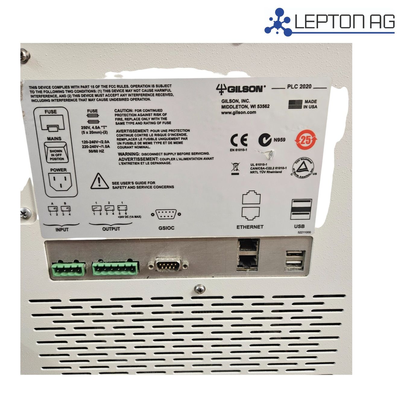 Accessori da laboratorio: Gilson PLC 2020 Personal Purification System - Guter Zustand – Usato da Niederdorf venduto da LeptonAG_Labor 5