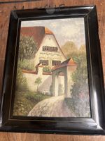 Altes Ölgemälde Landhaus, E.Meister ?
